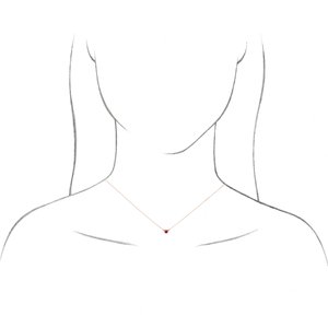 14K White 4 mm Round Natural Mozambique Garnet Solitaire 16" Necklace - BN & CO JEWELRY