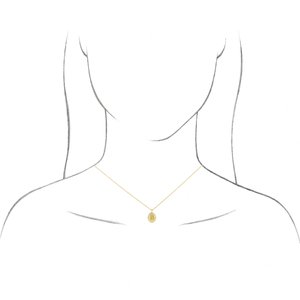14K Rose 11x9 mm Oval Starburst 16-18" Necklace - BN & CO JEWELRY