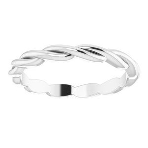 Sterling Silver Woven-Design Band Size 7 - BN & CO JEWELRY