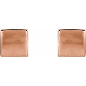 14K Rose Cube Earrings - BN & CO JEWELRY
