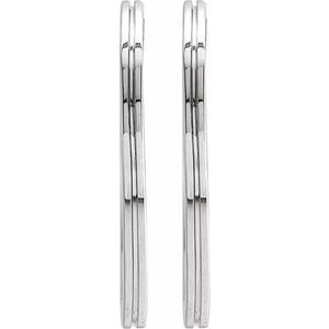 14K White 20 mm Grooved Hoop Earrings - BN & CO JEWELRY