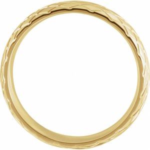 14K Yellow 5 mm Rhombus Patterned Band Size 12.5 - BN & CO JEWELRY