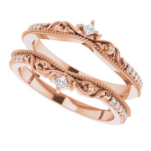 14K Rose 1/6 CTW Natural Diamond Accented Floral Inspired Ring Guard - BN & CO JEWELRY