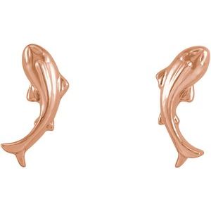 14K Rose Tiny Koi Fish Earrings - BN & CO JEWELRY