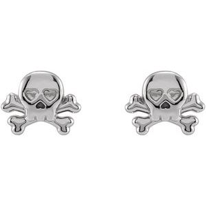 Sterling Silver Petite Skull & Crossbones Earrings - BN & CO JEWELRY