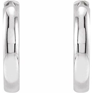 14K White 15 mm Hinged Huggie Hoop Earrings - BN & CO JEWELRY