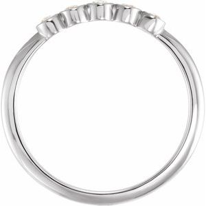 14K White 1/10 CTW Rose-Cut Natural Diamond Stackable Ring - BN & CO JEWELRY
