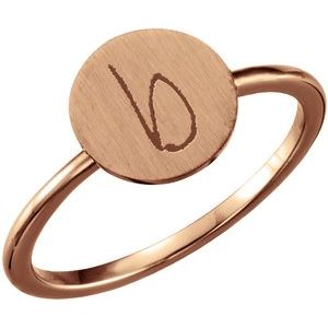 14K Rose Round Engravable Ring - BN & CO JEWELRY