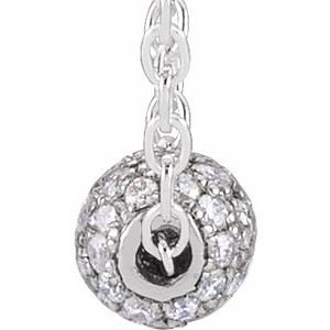 14K White 3 mm 1/8 CTW Natural Diamond Ball 16-18" Necklace - BN & CO JEWELRY