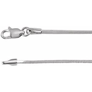 14K White 1mm Square Snake Chain 7" Bracelet - BN & CO JEWELRY