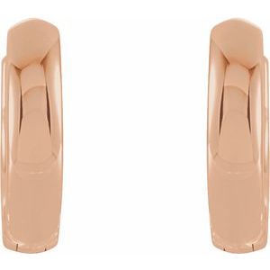 14K Rose 9.5 mm Hinged Huggie Hoop Earrings - BN & CO JEWELRY