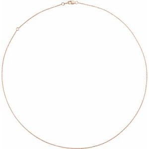14K Rose 1 mm Adjustable Cable 16-18" Chain - BN & CO JEWELRY