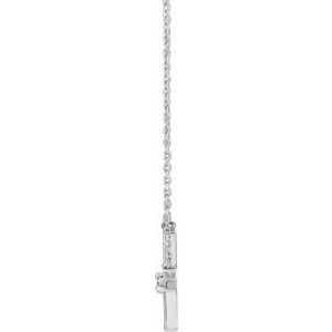 14K White .06 CT Natural Diamond Sideways Cross 18" Necklace - BN & CO JEWELRY
