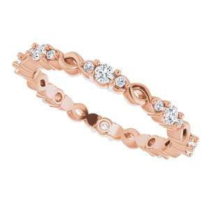14K Rose 1/3 CTW Natural Diamond Celtic-Inspired Eternity Band Size 7 - BN & CO JEWELRY