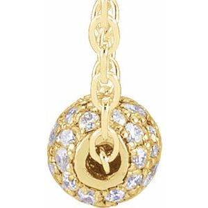 14K Yellow 3 mm 1/8 CTW Natural Diamond Ball 16-18" Necklace - BN & CO JEWELRY