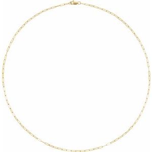 14K Yellow 1.95 mm Elongated Flat Link 18" Chain - BN & CO JEWELRY