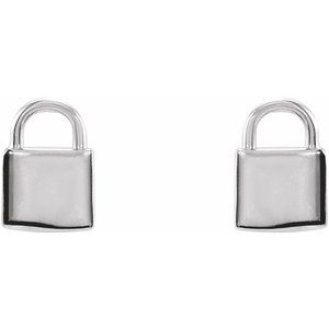 Sterling Silver Petite Lock Earrings - BN & CO JEWELRY