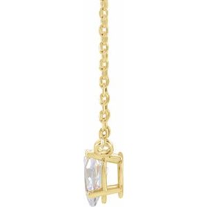 14K Yellow 1/3 CT Natural Diamond Solitaire 16-18" Necklace - BN & CO JEWELRY