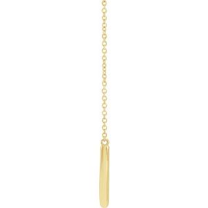 14K Yellow 22.2x9.3 mm Curved Bar 18" Necklace - BN & CO JEWELRY