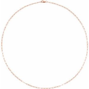14K Rose 1.95 mm Elongated Flat Link 18" Chain - BN & CO JEWELRY