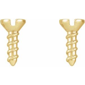 14K Yellow Screw Earrings - BN & CO JEWELRY