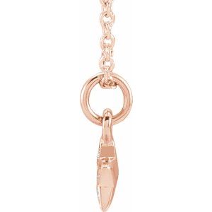 14K Rose .03 CTW Diamond Youth Petite Star 15" Necklace - BN & CO JEWELRY