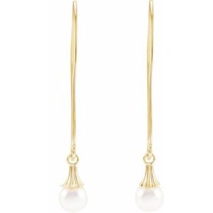 14K Yellow Cultured Akoya Pearl Earrings - BN & CO JEWELRY