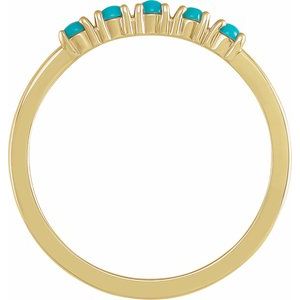 14K Yellow Natural Turquoise Stackable Ring - BN & CO JEWELRY