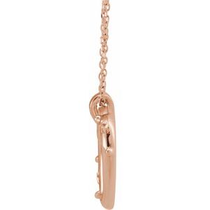 14K Rose Rosary Heart 16-18" Necklace - BN & CO JEWELRY