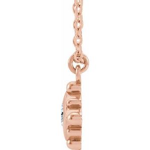 14K Rose 1/10 CT Natural Diamond Bezel-Set Beaded 16-18" Necklace - BN & CO JEWELRY