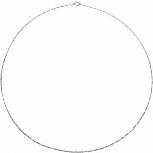 14K White 1.28 mm Concave Figaro 16" Chain - BN & CO JEWELRY