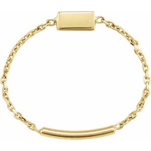 14K Yellow Bar Chain Ring Size 6 - BN & CO JEWELRY