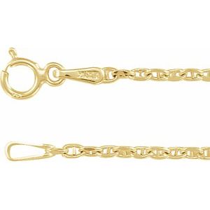 14K Yellow 1.8 mm Hollow Diamond-Cut Anchor 18" Chain - BN & CO JEWELRY