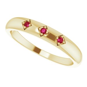 14K Yellow Natural Ruby Stackable Ring - BN & CO JEWELRY