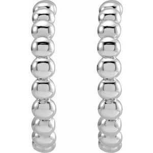 Sterling Silver 17 mm Beaded Hoop Earrings - BN & CO JEWELRY