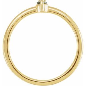 14K Yellow Natural Green Sapphire & .015 CT Natural Diamond Ring - BN & CO JEWELRY