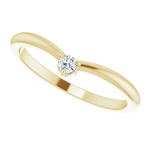 14K Yellow .06 CT Diamond Stackable V Ring - BN & CO JEWELRY