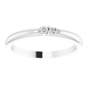 14K White .05 CTW Diamond Graduated Stackable Ring - BN & CO JEWELRY