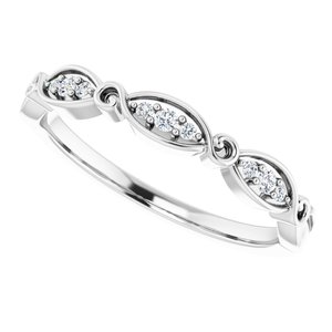 14K White .06 CTW Natural Diamond Anniversary Band - BN & CO JEWELRY