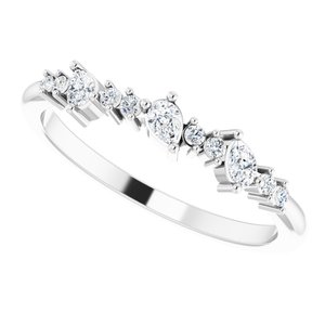 14K White 1/4 CTW Natural Diamond Asymmetrical Anniversary Band - BN & CO JEWELRY
