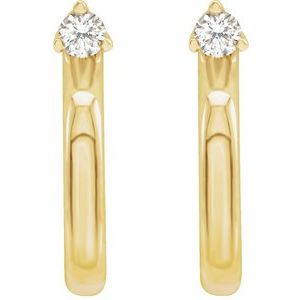 14K Yellow .06 CTW Natural Diamond Hoop Earring - BN & CO JEWELRY