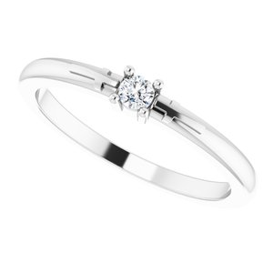 14K White .06 CT Natural Diamond Cross Promise Ring - BN & CO JEWELRY