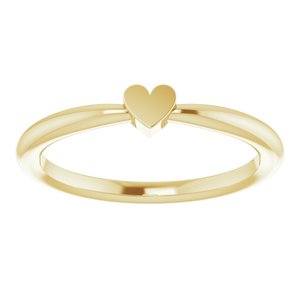 14K Yellow 1-Heart Family Engravable Ring - BN & CO JEWELRY