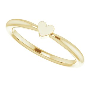 14K Yellow 1-Heart Family Engravable Ring - BN & CO JEWELRY