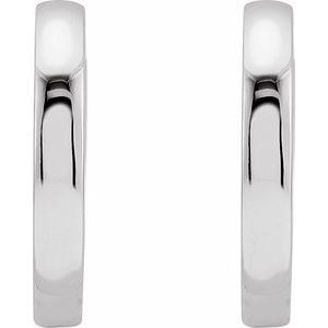 14K White 18 mm Hinged Hoop Earrings - BN & CO JEWELRY