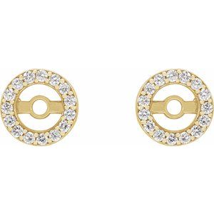 14K Yellow .08 CTW Natural Diamond Earring Jackets with 3.6 mm ID - BN & CO JEWELRY