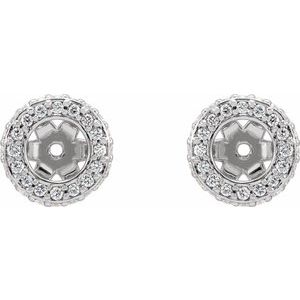 14K White 1/5 CTW Natural Diamond Earrings Jacket with 4.5 mm ID - BN & CO JEWELRY