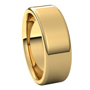14K Yellow 7 mm Flat Comfort Fit Round Edge Band - BN & CO JEWELRY