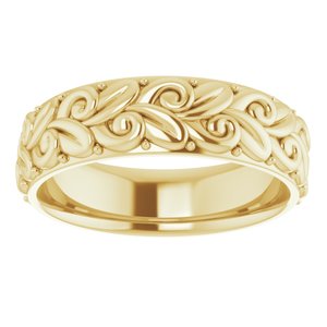 14K Yellow 5 mm Floral Band Size 8 - BN & CO JEWELRY