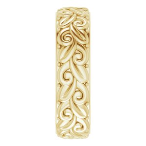 14K Yellow 5 mm Floral Band Size 8 - BN & CO JEWELRY